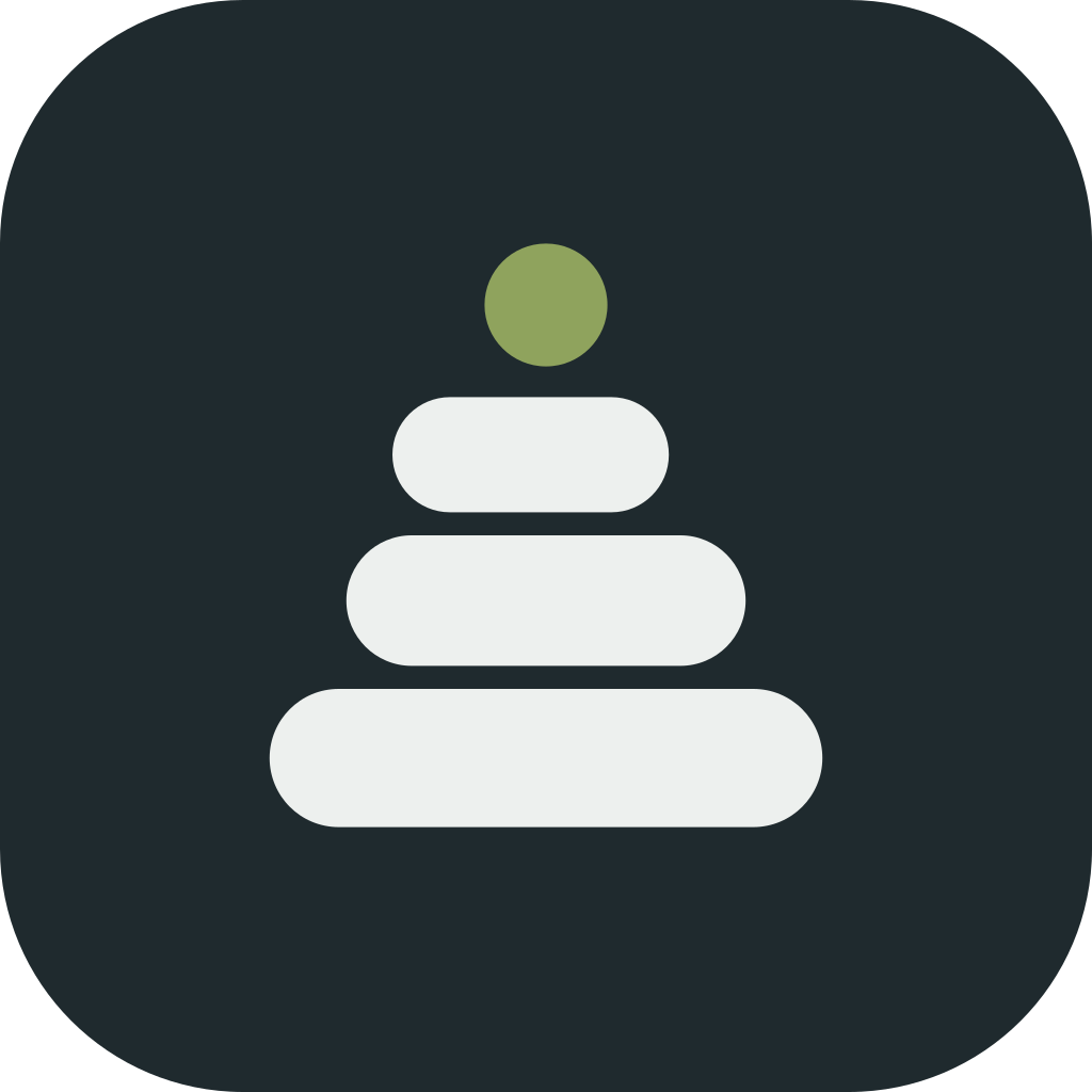 Cairn logo: three stacked stones with a green dot on top